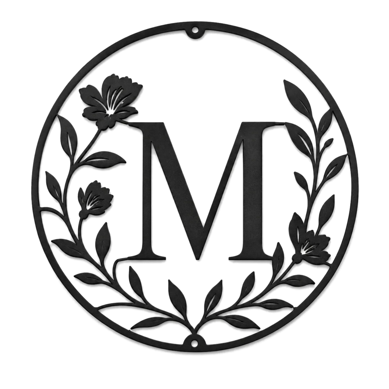 Floral Monogram kinetic metal sign