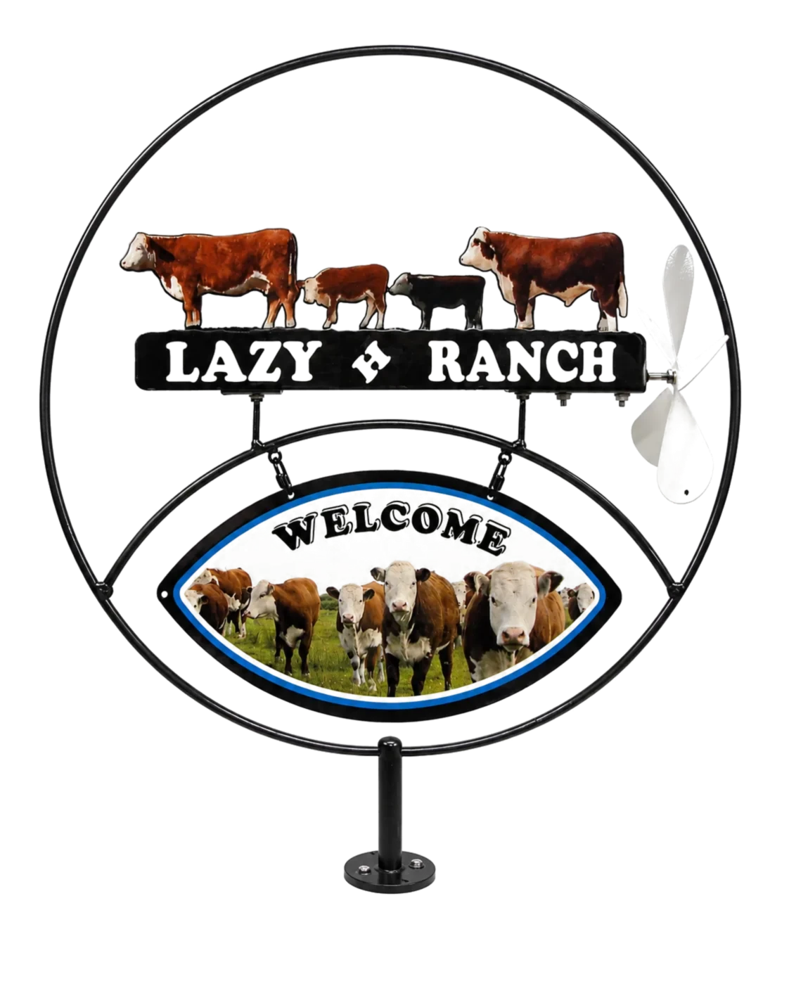Lazy H Ranch metal sign