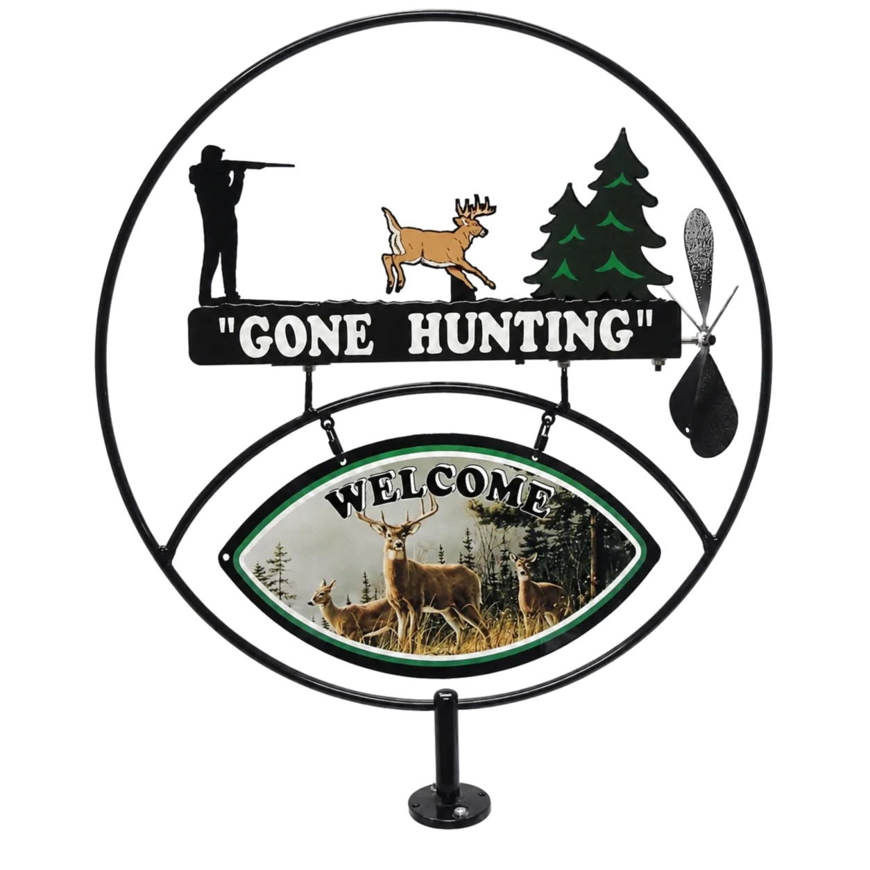 Gone Hunting — Deer Hunter metal sign